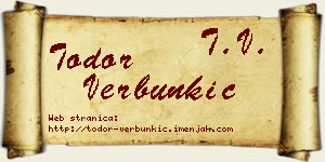 Todor Verbunkić vizit kartica